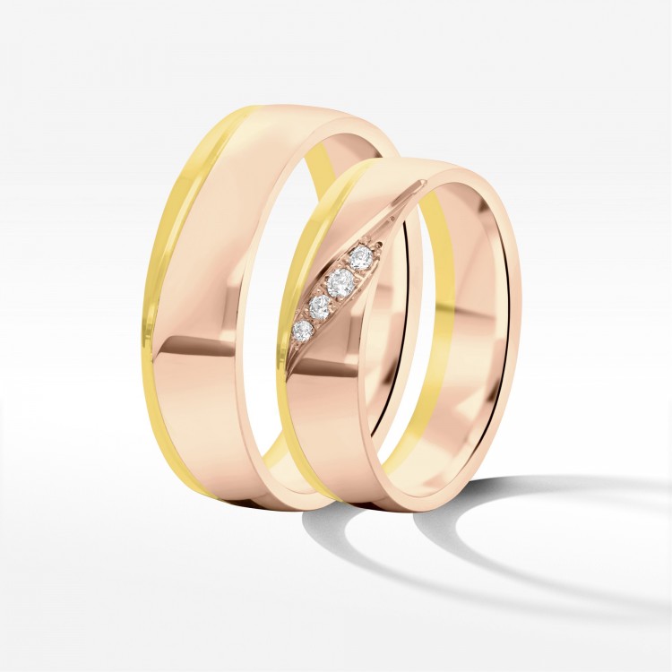 Obrączki ślubne z dwukolorowego złota 5.5mm