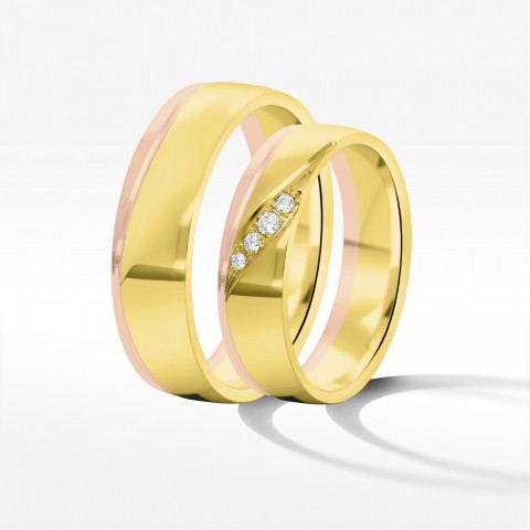 Obrączki ślubne z dwukolorowego złota 5.5mm