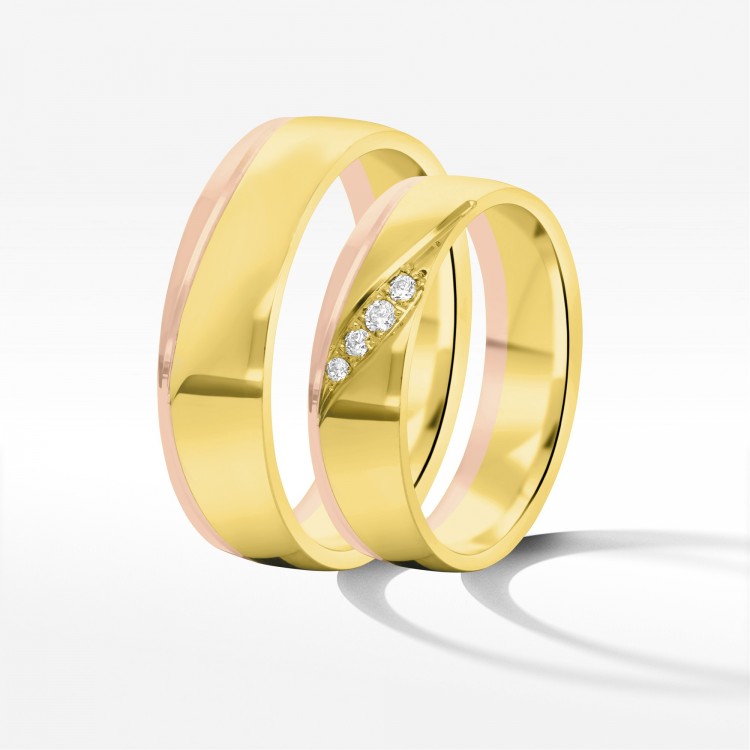 Obrączki ślubne z dwukolorowego złota 5.5mm