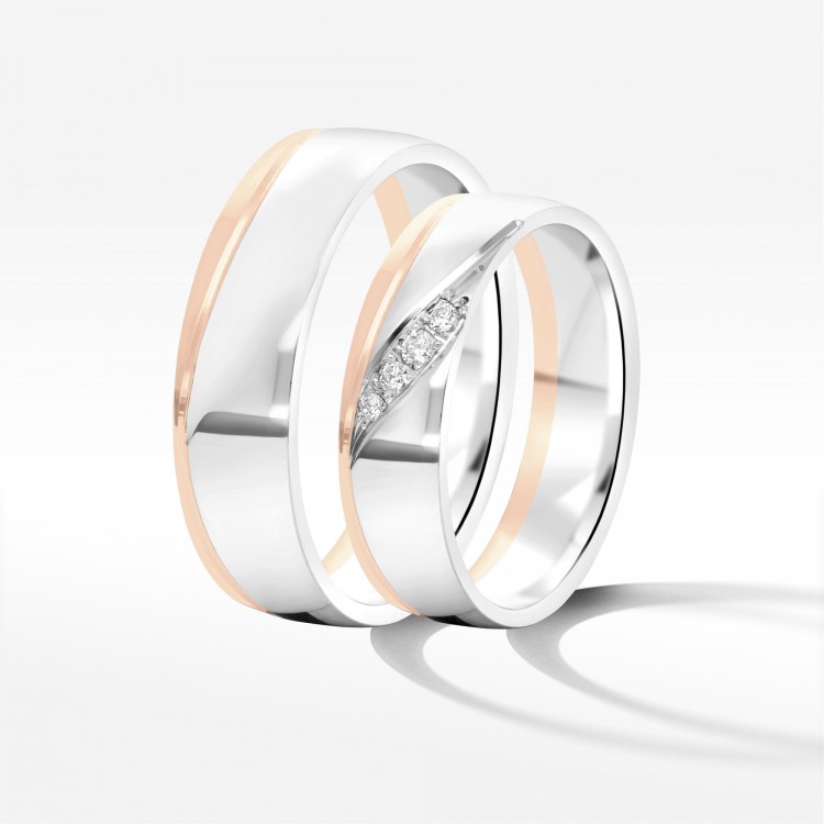 Obrączki ślubne z dwukolorowego złota 5.5mm