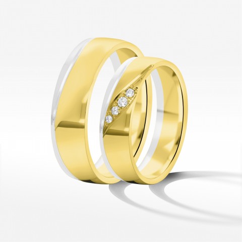 Obrączki ślubne z dwukolorowego złota 5.5mm