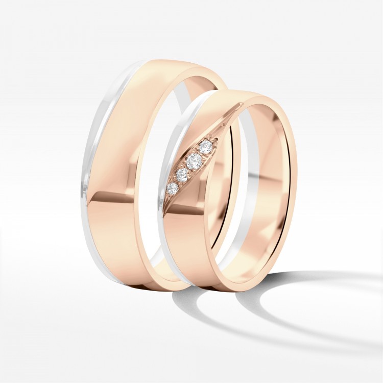 Obrączki ślubne z dwukolorowego złota 5.5mm