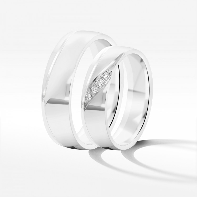 Obrączki ślubne z białego złota 5.5mm