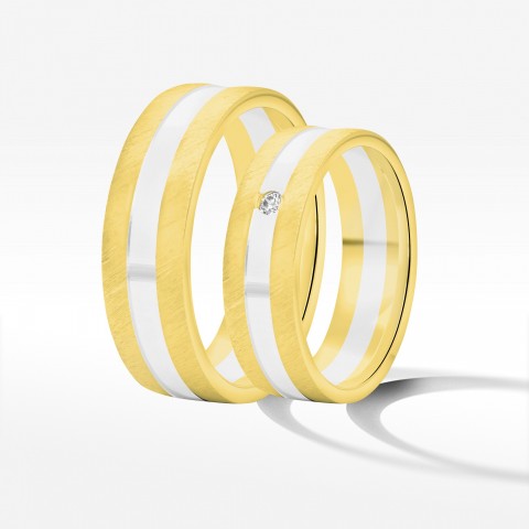 Obrączki ślubne z dwukolorowego złota 6mm