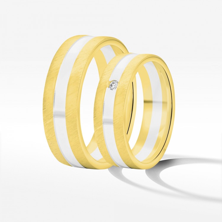 Obrączki ślubne z dwukolorowego złota 6mm