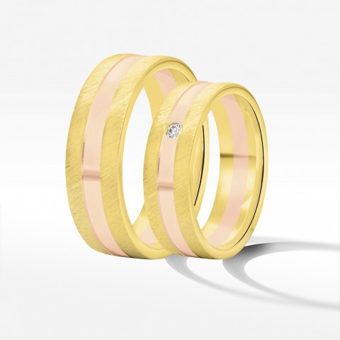 Obrączki ślubne z dwukolorowego złota 6mm