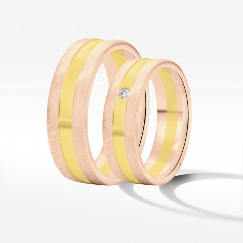 Obrączki ślubne z dwukolorowego złota 6mm