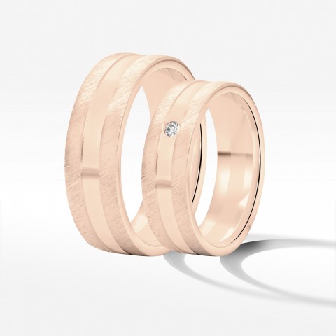 Obrączki ślubne z różowego złota 6mm