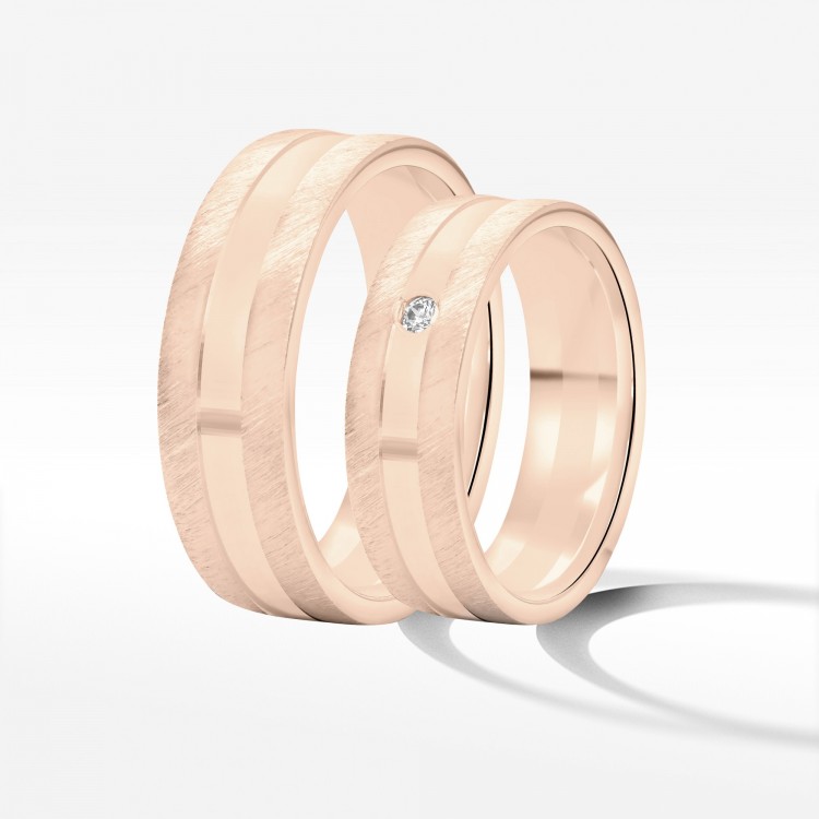 Obrączki ślubne z różowego złota 6mm