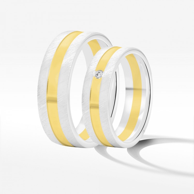 Obrączki ślubne z dwukolorowego złota 6mm