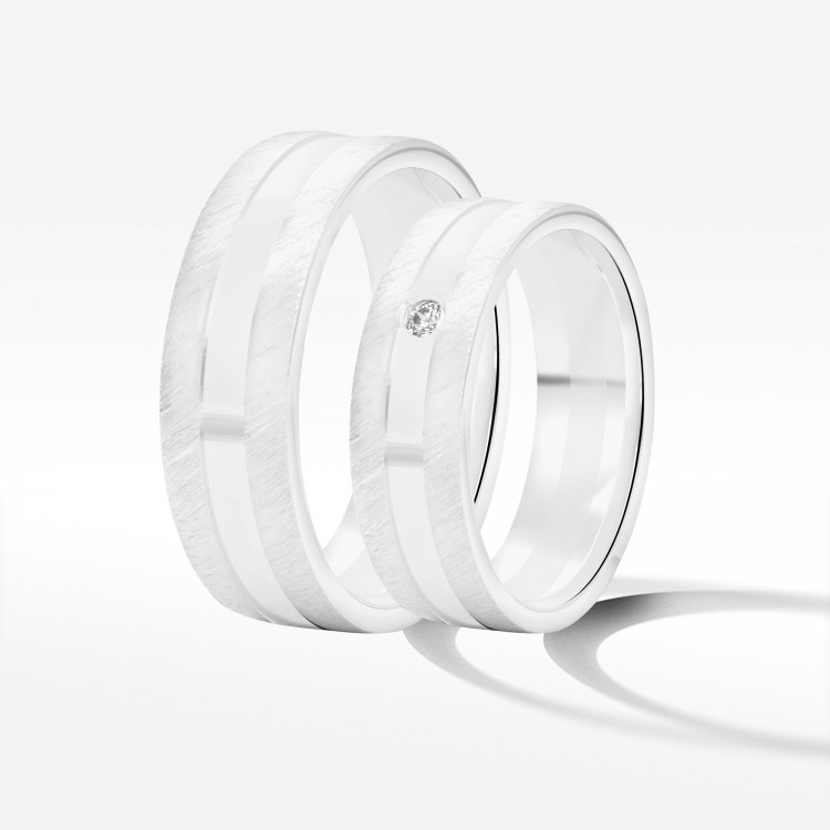 Obrączki ślubne z białego złota 6mm