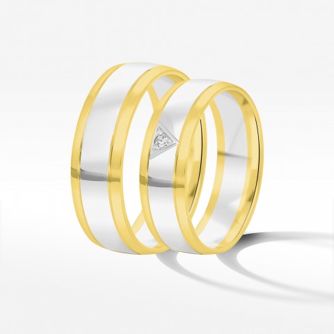 Obrączki ślubne z dwukolorowego złota 6mm