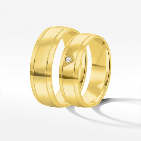 Obrączki ślubne z żółtego złota 6mm