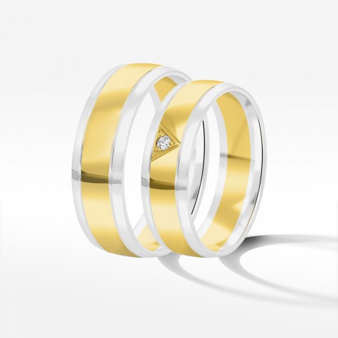 Obrączki ślubne z dwukolorowego złota 6mm