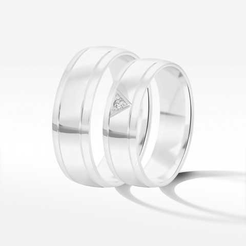 Obrączki ślubne z białego złota 6mm