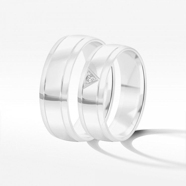 Obrączki ślubne z białego złota 6mm