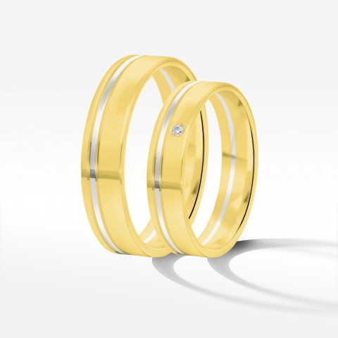 Obrączki ślubne z dwukolorowego złota 4.5mm