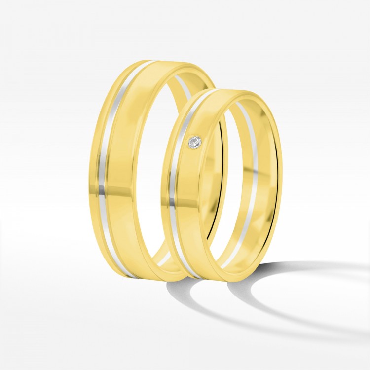 Obrączki ślubne z dwukolorowego złota 4.5mm