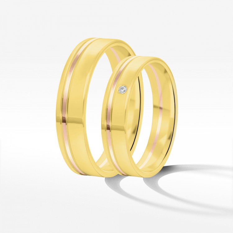 Obrączki ślubne z dwukolorowego złota 4.5mm
