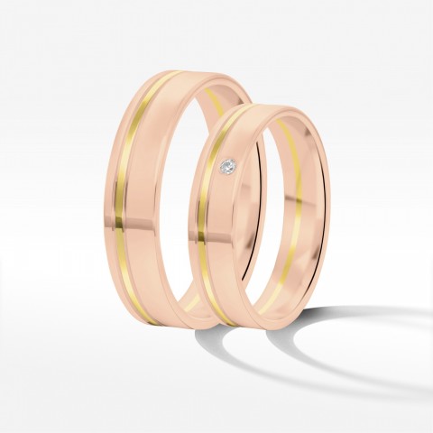 Obrączki ślubne z dwukolorowego złota 4.5mm