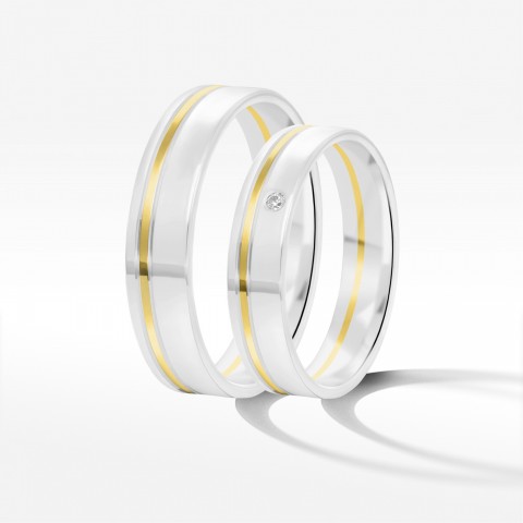 Obrączki ślubne z dwukolorowego złota 4.5mm