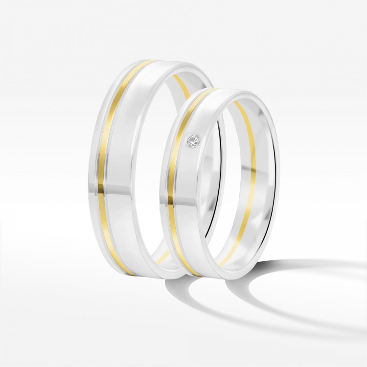 Obrączki ślubne z dwukolorowego złota 4.5mm