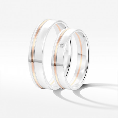 Obrączki ślubne z dwukolorowego złota 4.5mm
