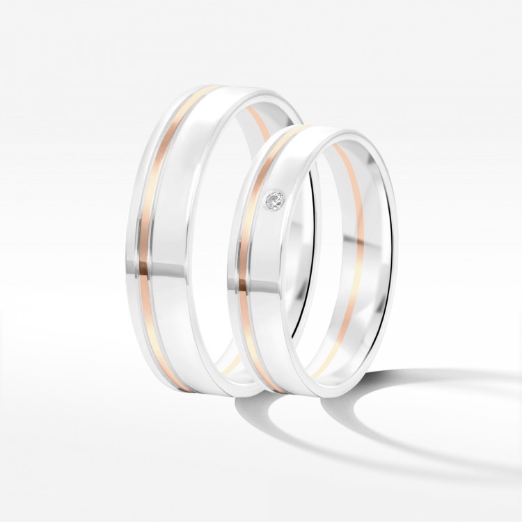 Obrączki ślubne z dwukolorowego złota 4.5mm