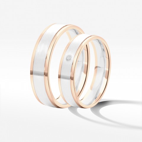 Obrączki ślubne z dwukolorowego złota 5mm