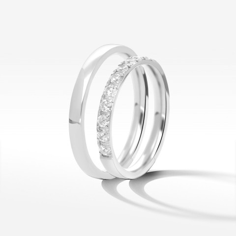 Obrączki ślubne z białego złota 2.5mm półokrągłe