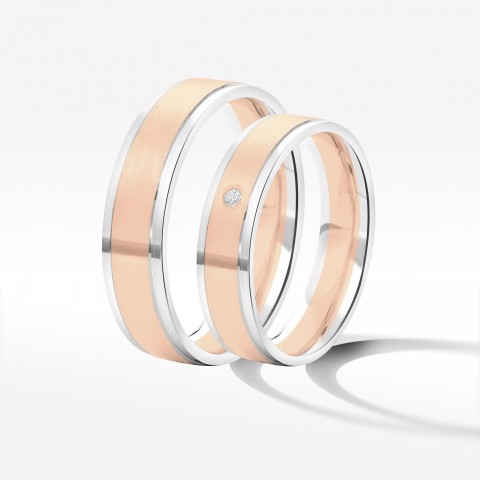 Obrączki ślubne z dwukolorowego złota 5mm