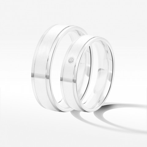 Obrączki ślubne z białego złota 5mm