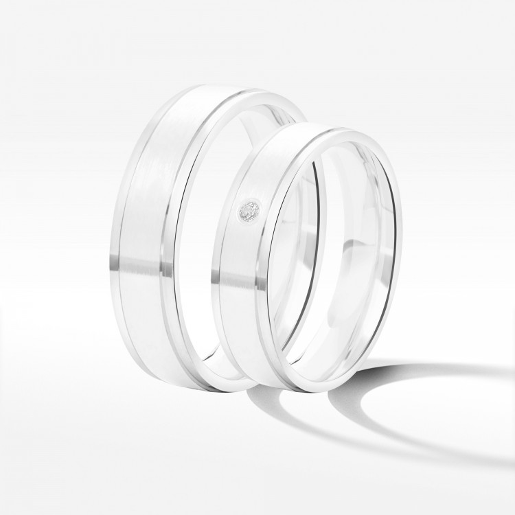 Obrączki ślubne z białego złota 5mm