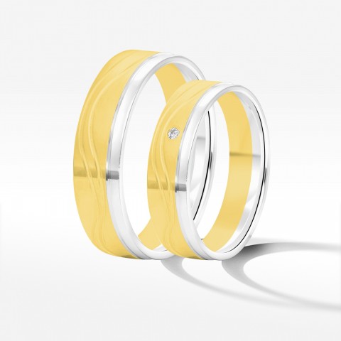 Obrączki ślubne z dwukolorowego złota 5mm