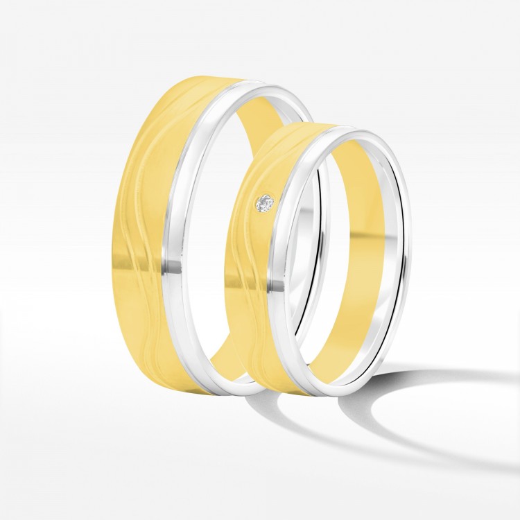 Obrączki ślubne z dwukolorowego złota 5mm