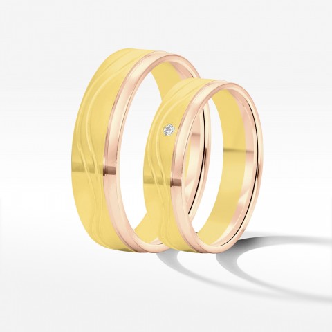 Obrączki ślubne z dwukolorowego złota 5mm