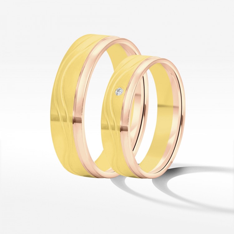 Obrączki ślubne z dwukolorowego złota 5mm
