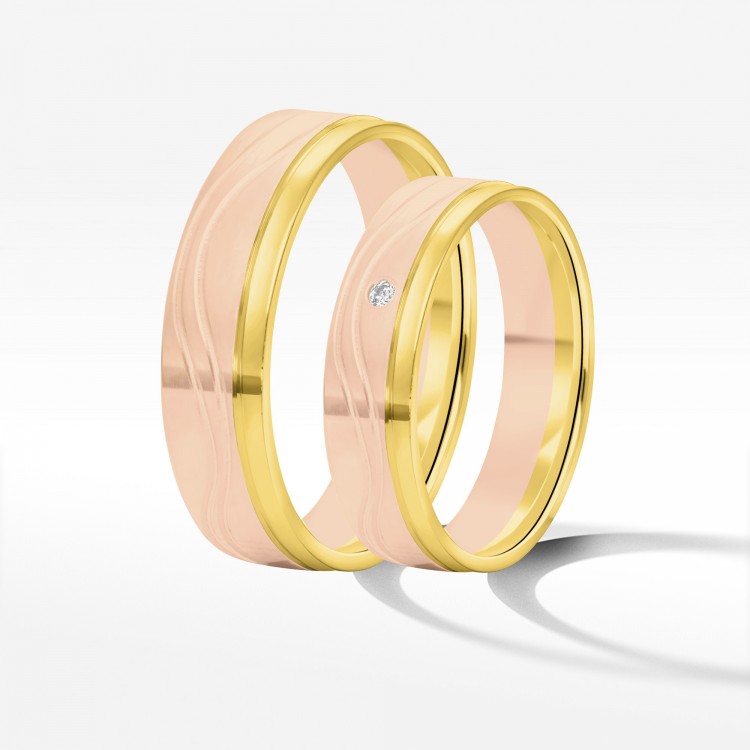 Obrączki ślubne z dwukolorowego złota 5mm