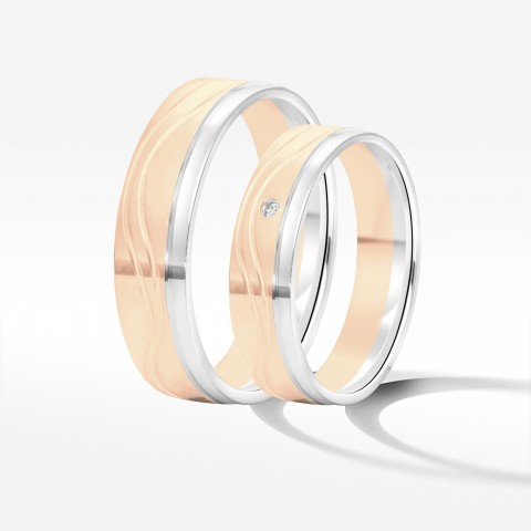 Obrączki ślubne z dwukolorowego złota 5mm