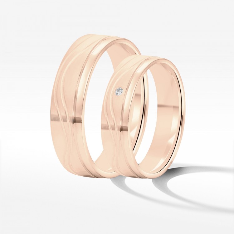 Obrączki ślubne z różowego złota 5mm