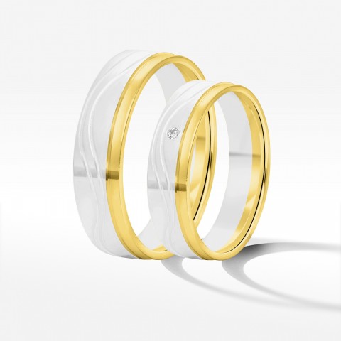 Obrączki ślubne z dwukolorowego złota 5mm