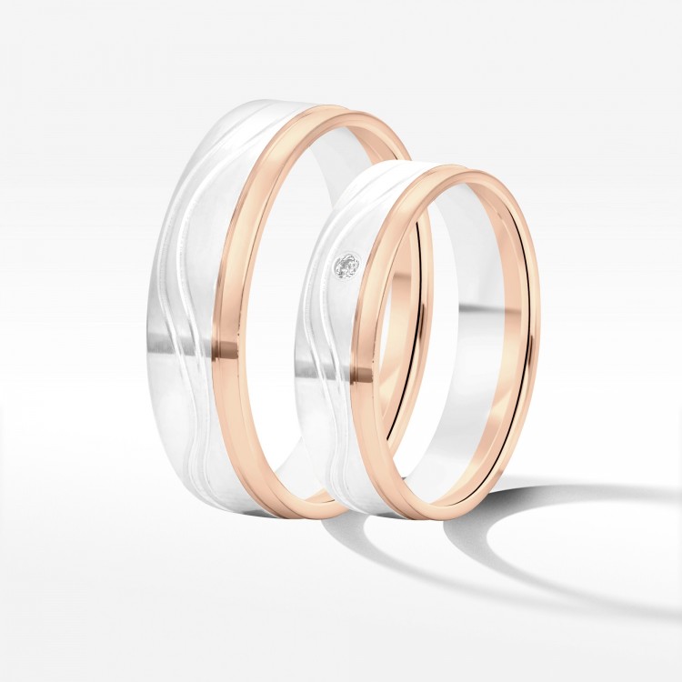 Obrączki ślubne z dwukolorowego złota 5mm