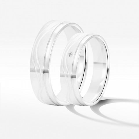 Obrączki ślubne z białego złota 5mm