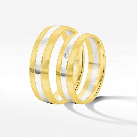 Obrączki ślubne z dwukolorowego złota 5.5mm