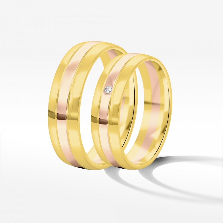 Obrączki ślubne z dwukolorowego złota 5.5mm