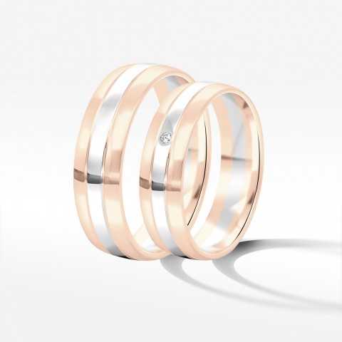 Obrączki ślubne z dwukolorowego złota 5.5mm