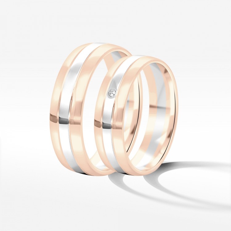 Obrączki ślubne z dwukolorowego złota 5.5mm