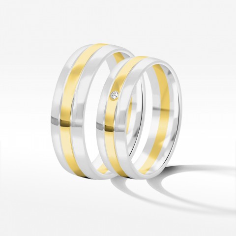 Obrączki ślubne z dwukolorowego złota 5.5mm