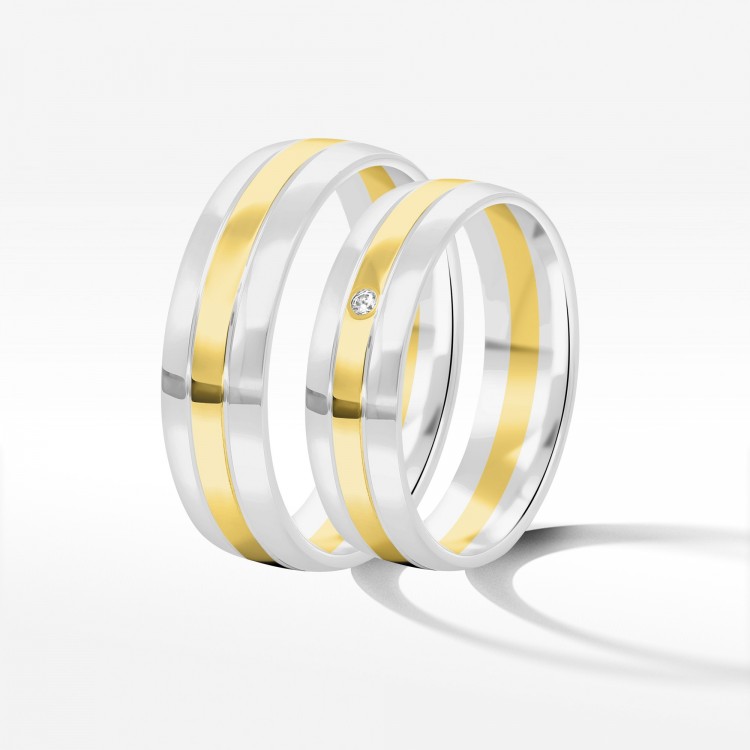 Obrączki ślubne z dwukolorowego złota 5.5mm