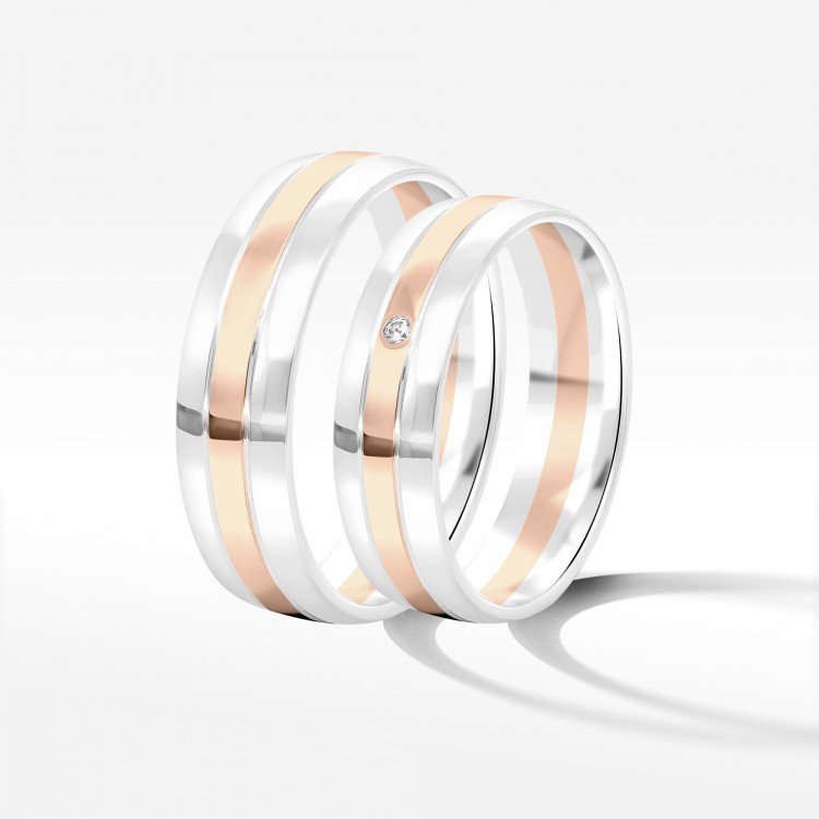 Obrączki ślubne z dwukolorowego złota 5.5mm